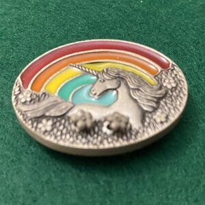 Pewter Rainbow Unicorn Pin with Stud Earrings